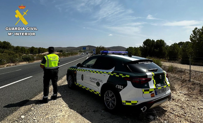 imagen de un guardia civil vigilando la carretera